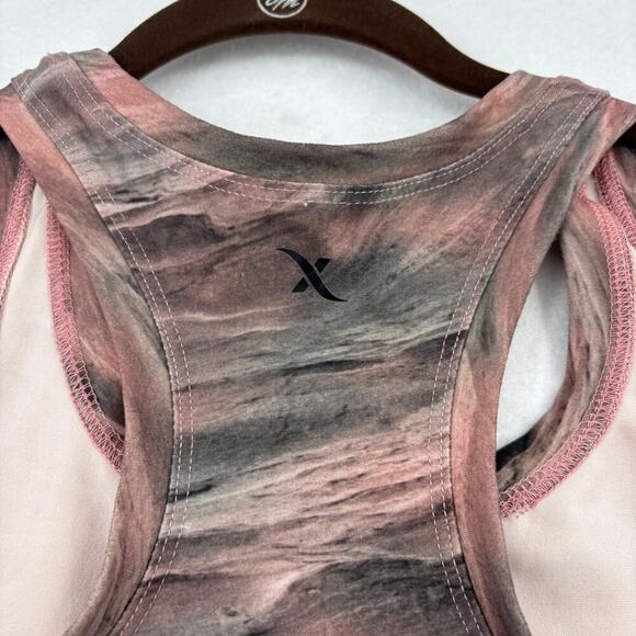 Flexure Bodywear Cropped Tank Top Size S Marbled Brown Pink Racerback Workout - Picture 4 of 8
